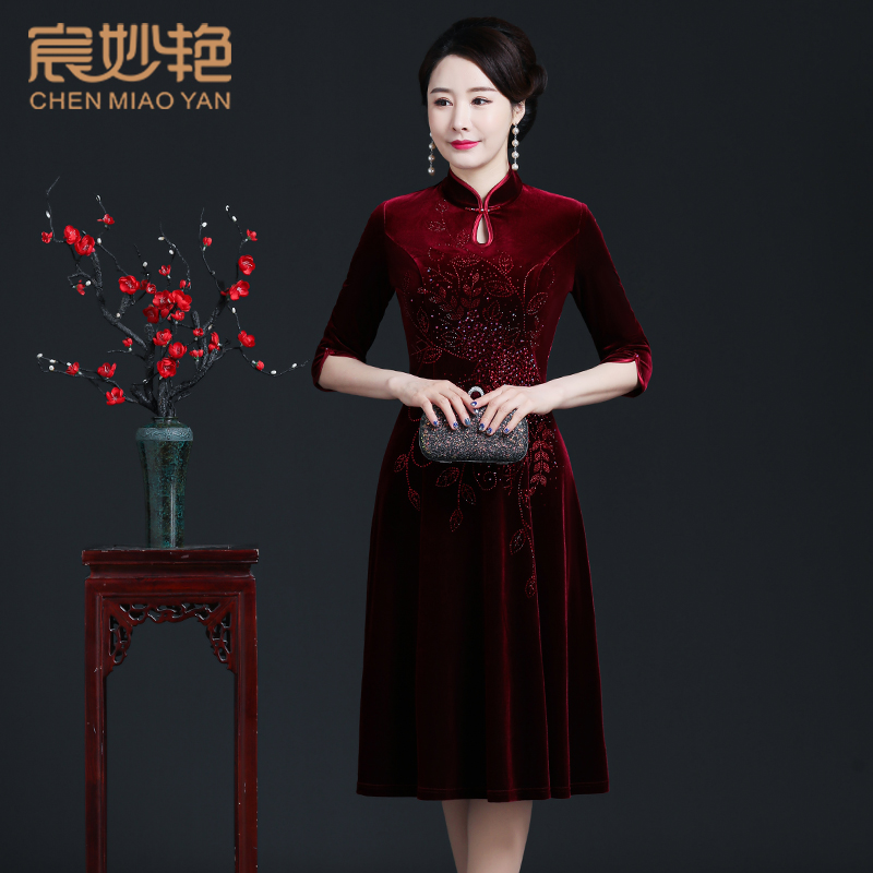 69263喜妈妈秋季旗袍裙
